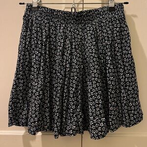 Navy Floral Mini Skirt